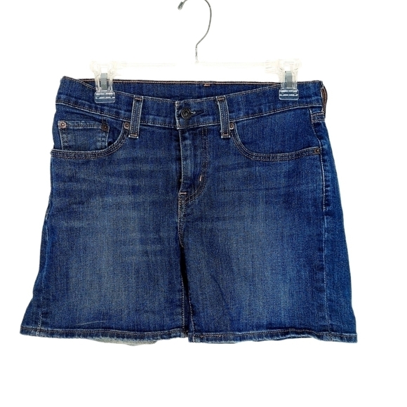 Levi's Women's Jean Shorts Size 28 Mid Thigh Stretch Denim Classic Red Tag EUC - Picture 3 of 13